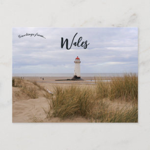 Zandduinen en Talacre Lighthouse Wales Briefkaart