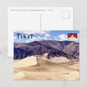 Zandduinen nabij het klooster Samye - Tibet Briefkaart