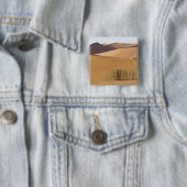 Zandduinen, Sahara, Marokko Vierkante Button 5,1 Cm (In situ)