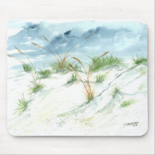 Zandduinen strand seizoenskapoenen waterverf kunst muismat