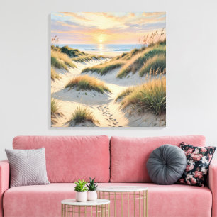 Zandduinvoetafdrukken Canvas Afdruk