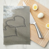 Zandharten op het strand theedoek (Quarter Fold)