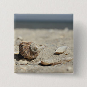Zandhellingen door de Zee Vierkante Button 5,1 Cm