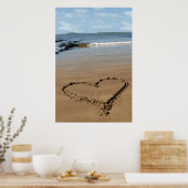 zandige liefde hart poster (Keuken)
