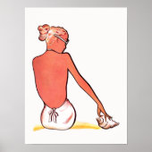  zandige strandretro seashell meisje zomer poster (Voorkant)
