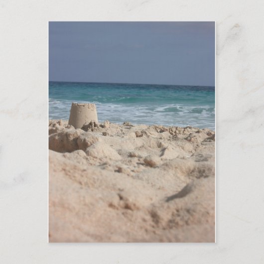 zandkasteel briefkaart (Voorkant)