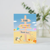 Zandkasteel strandplezier baby jongen verjaardagsf briefkaart (Staand voorkant)