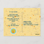 Zandkasteel strandplezier baby jongen verjaardagsf briefkaart (Achterkant)