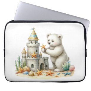 Zandkastelen en teddyberen laptop sleeve