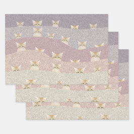 Zandkatten — Papierbladen overvullen Inpakpapier Vel