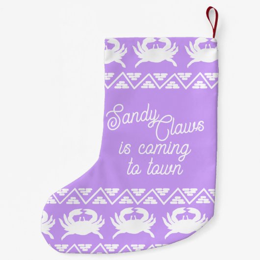 Zandklauwen nautische krab kleine kerstsok (Achterkant)