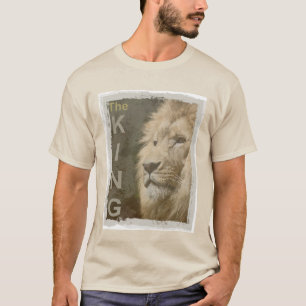 Zandkleur Lion Elegant Moderne Sjabloon Trendy T-shirt