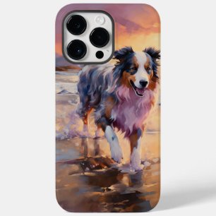 Zandkleurige Australische herdershond op het stran Case-Mate iPhone 14 Pro Max Hoesje