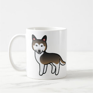 Zandkleurige Cartoon Siberische Husky Hond Koffiemok