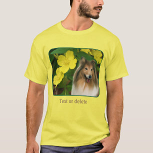 Zandkleurige Collie Gele Sleutelbloem Honden Kunst T-shirt