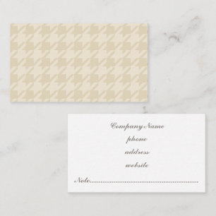 Zandkleurige houndstooth visitekaartje