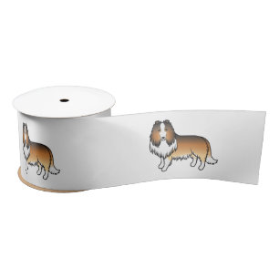 Zandkleurige Rough Collie Lieve Tekenfilm Hond Lint