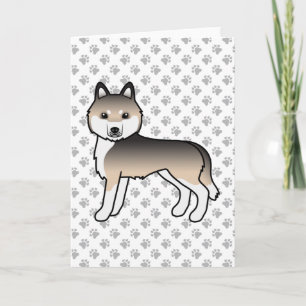 Zandkleurige Siberische Husky Mooie Cartoon Hond K Kaart