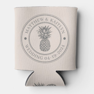 Zandklooster Roze Ananas Trouwtop & Namen Blikjeskoeler