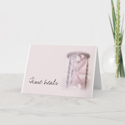 zandloper, de tijd heelt kaart (Voorkant)