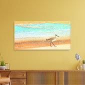 Zandloper op het strand canvas afdruk (Insitu (Woonkamer))