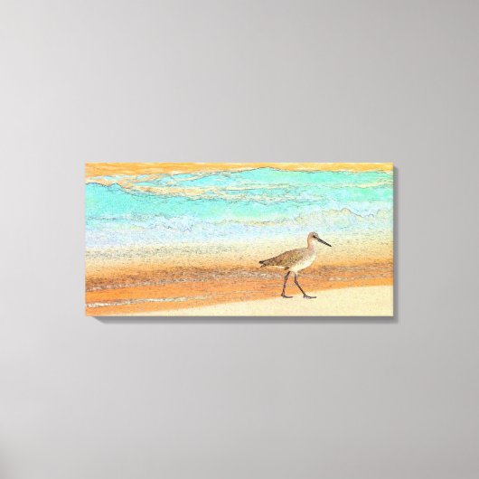 Zandloper op het strand canvas afdruk (Voorkant)