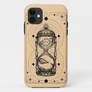 Zandloper zanden van de tijd zon maan tarot kaart iPhone 11 hoesje