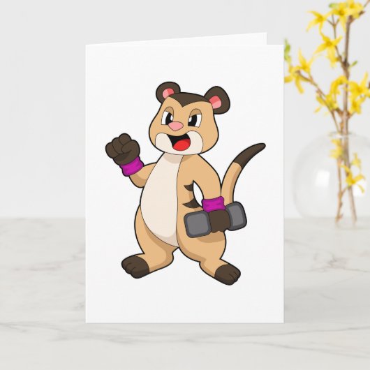 Zandmeerkat met Dumbbell Kaart (Gele Bloem)