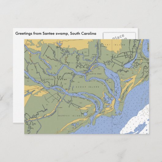 Zandmoeras, SC Nautical Chart Briefkaart (Voorkant / Achterkant)