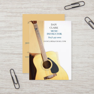 Zandmuziekdocent/muzikant/akoestische gitaar visitekaartje