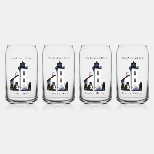 Zandpunt Vuurtoren kan glas (Voorkant)