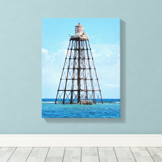 Zandsleutelvuurtoren, Florida-platte canvas afdruk (Insitu (Houten vloer))