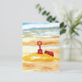Zandspeelgoed - Zandkasteel op strand Briefkaart (Staand voorkant)