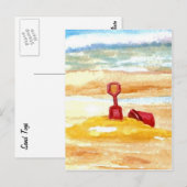 Zandspeelgoed - Zandkasteel op strand Briefkaart (Voorkant / Achterkant)