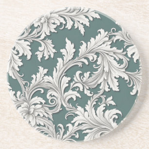 Zandsteen Onderzetter Damask Aqua Design