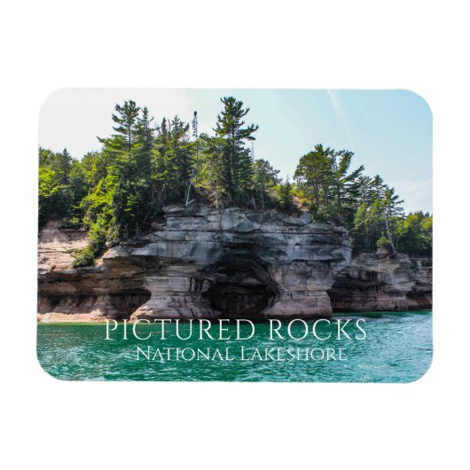 Zandsteenkliffen, grotten, Pictured Rocks, Michiga Magneet (Horizontaal)