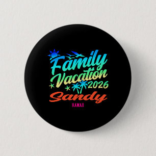 Zandstrand Hawaï Familie Vakantie Zomer 2026 Ronde Button 5,7 Cm