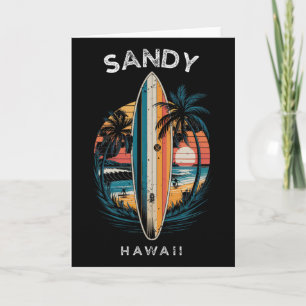 Zandstrand Hawaï Mannen Vrouwen Surfen _1 Kaart