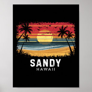Zandstrand Hawaï Surfplank Strand Poster