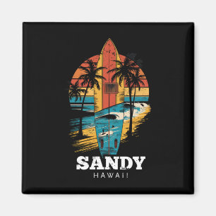 Zandstrand Hawaï Surfplank Surfen Retro Magneet