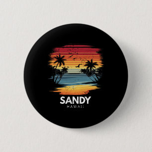 Zandstrand Hawaï Surfplank Surfen Vintage Ronde Button 5,7 Cm