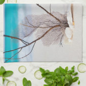 Zandstrand met witte schelpen theedoek (Gevouwen)