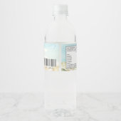 Zandstrand Schelpen Naamloze Bestemming Trouwfeest Waterfles Etiket (Achterkant)