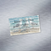 Zandstrand Seagulls Waves Magnetisch Visitekaartje (Voorbeeld)