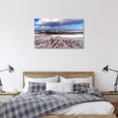 Zandstrand, wolken in de blauwe lucht. schilderen. canvas afdruk (Insitu (Slaapkamer))