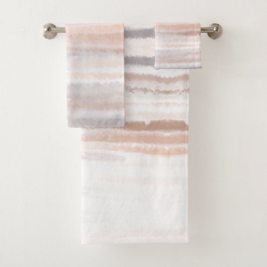 Zandstrand Zomer Bruin Abstract Waterverf Bad Handdoek (Insitu)