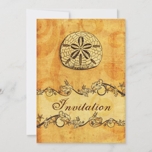 zandstrandbruiloft nodigt uit voor rustige , bru kaart (Voorkant)