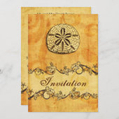 zandstrandbruiloft nodigt uit voor rustige , bru kaart (Voorkant / Achterkant)