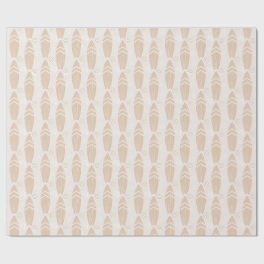 Zandsurfbord en shell-patroonovervulpapier cadeaupapier (Vlak)