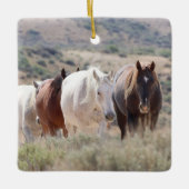 Zandwassenbekken Wilde paarden Keramisch siermeel Keramisch Ornament (Voorkant)